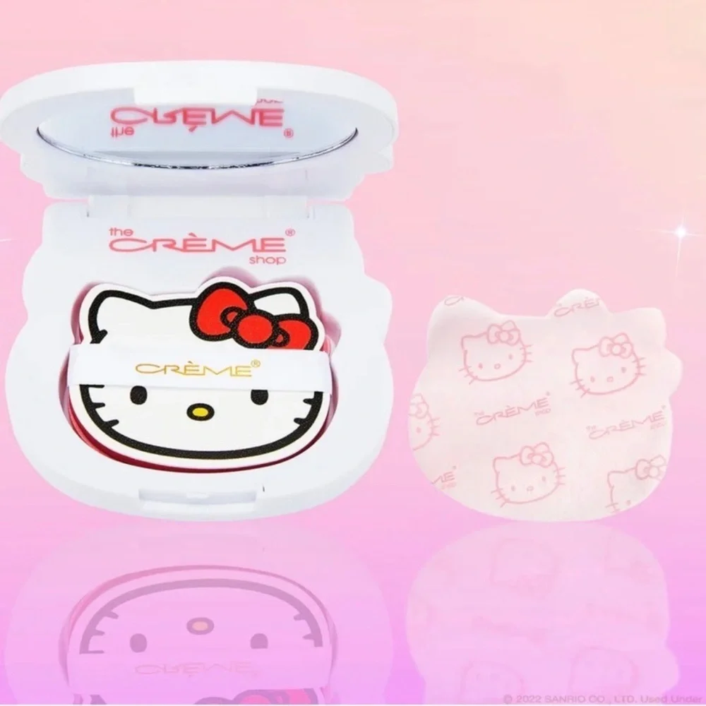 NEW Hello Kitty Mattifying Blotting Paper+Reusable Mirror Compact The Crème Shop